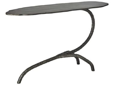 Global Views Forest Blossom Oval Metal Natural Iron End Table GVEG790012