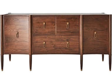 Global Views Triple Curve Walnut Antique Brass Accent Cabinet GVEN220008