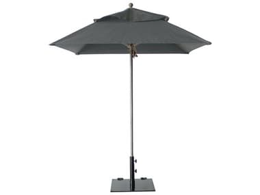 Grosfillex Windmaster Aluminum 6'' Foot Square Fiberglass Umbrella in Charcoal Gray GX98660231