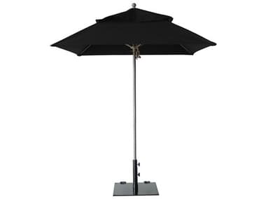 Grosfillex Windmaster Aluminum 6'' Foot Square Fiberglass Umbrella in Black GX98661731