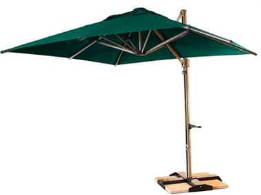 Grosfillex Windmaster Aluminum 10'' Foot Square Fiberglass Umbrella in Forest Green GX98702031