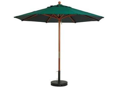 Grosfillex Market Wood 9' Foot Round Umbrella in Fern Green GX98912031