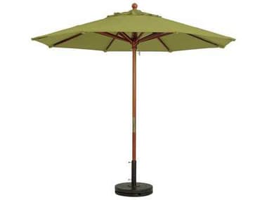 Grosfillex Market Wood 9' Foot Round Umbrella in Pesto GX98914931