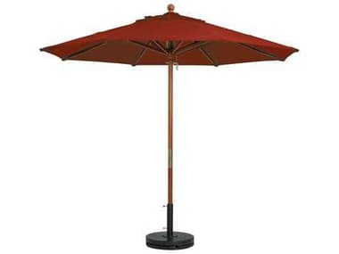Grosfillex Market Wood 9' Foot Round Umbrella in Terra Cotta GX98918231