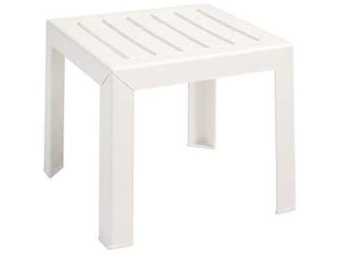 Grosfillex Bahia Resin White 16'' Wide Square End Low Table GXCT052004