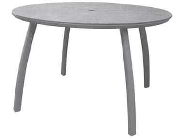Grosfillex Sunset Aluminum Platinum Gray/Granite 42'' Round Dining Table with Umbrella Hole GXS6702289