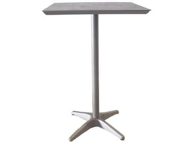 Grosfillex Sunset Aluminum Granite Platinum Gray/Granite 28'' Square Bar Height Table GXU3402289
