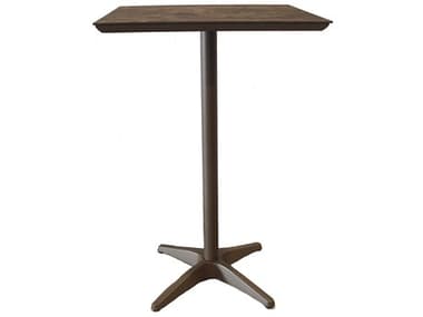Grosfillex Sunset Aluminum Fusion Bronze/Lava 28'' Square Bar Height Table GXU3402599