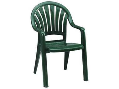 Grosfillex Pacific Fanback Resin Amazon Green Stacking Dining Arm Chair GXUS092078