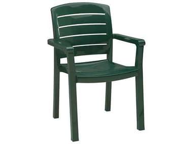 Grosfillex Acadia Resin Amazon Green Stacking Dining Arm Chair GXUS119078