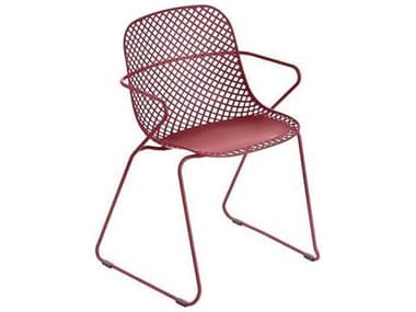Grosfillex Ramatuelle Steel Bossa Nova Red '73 Dining Arm Chair GXUS137712