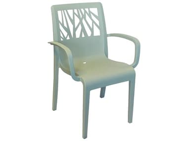 Grosfillex Vegetal Resin Sage Green Stacking Dining Arm Chair GXUS211721
