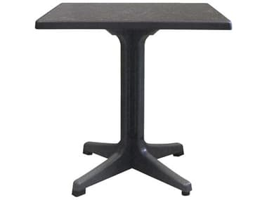 Grosfillex Omega Resin Charcoal 32" Square Dark Concrete Top Bistro Table GXUS285744