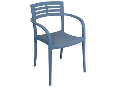 Grosfillex Vogue Resin Denim Blue Stacking Dining Arm Chair GXUS336680