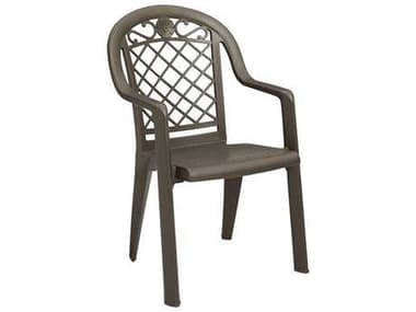 Grosfillex Savannah Resin Bronze Mist Stacking Dining Arm Chair GXUS413137
