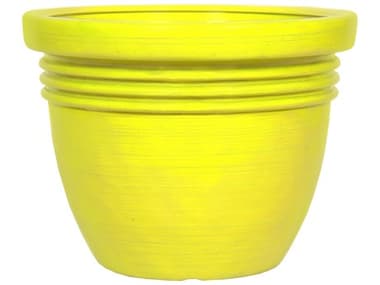 Grosfillex Crowd Control Resin Safety Yellow Dalao 24'' Safety Planter GXUS443013