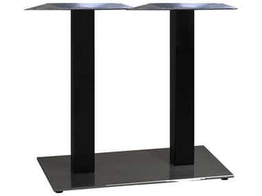 Grosfillex Gamma Steel Black 28''W x 16''D Rectangular Dining Height Lateral Table Base GXUS505017