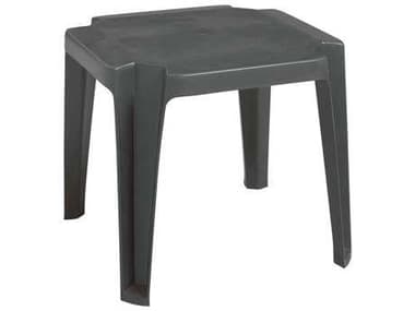 Grosfillex Miami Resin Charcoal 17'' Square Low End Table GXUS529602