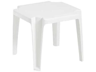 Grosfillex Miami Resin White 17'' Wide Square Low End Table GXUS529804