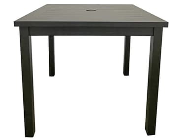 Grosfillex Sigma Aluminum Volcanic Black  28" Wide Square Bar Height Table GXUS930288
