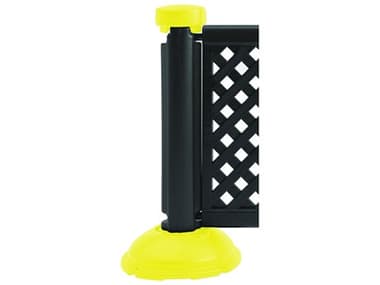 Grosfillex Crowd Control Resin Black & Safety Yellow Fence Post & Interlocking Base GXUS960013