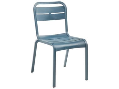 Grosfillex Cannes Resin Mineral Blue Stacking Dining Side Chair GXUT011784