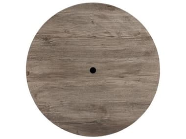 Grosfillex Molded Melamine Resin Aged Oak 42'' Round Table Top with Umbrella Hole GXUT255742