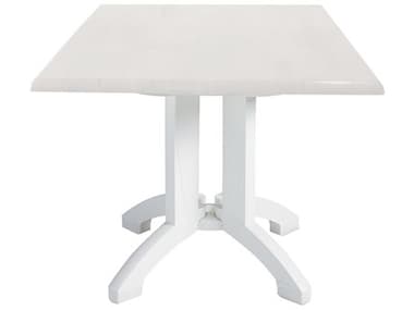 Grosfillex Atlanta Resin White 36'' Square Dining Table with Umbrella Hole GXUT375004