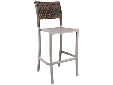 Grosfillex Java Aluminum French Taupe Stacking Armless Barstool GXUT927181