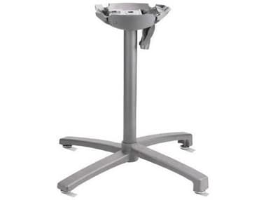 Grosfillex X1 Aluminum silver Gray Large Tilting Table Base GXUTX1W009