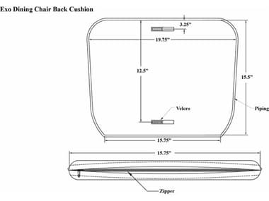 Harmonia Living Exo Dining Chair Back Cushion HALHLCUSHEXODACB