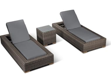 Harmonia Living Dune HDPE Wicker Driftwood 3 Piece Lounge Set HALHLDUNEDW3ACLS