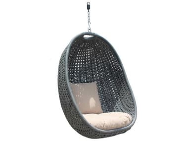 Harmonia Living Closeouts Nimbus Aluminum Wicker Hanging Basket Chair HALHLNMBSTSBSKTST