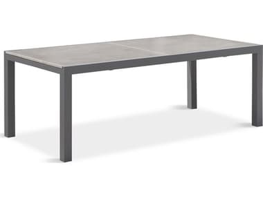 Harmonia Living Spread Aluminum 82-126''W x 39.25''D Rectangular Barnwood Top Extendable Dining table HALHLSPEXTDTBW