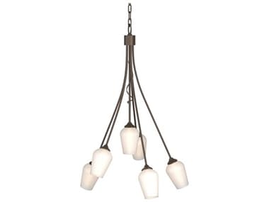 Hubbardton Forge Flora 23" Wide 6-Light Glass Tiered Chandelier HBF103043