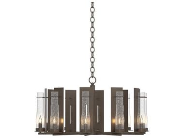 Hubbardton Forge New Town 30" Wide 10-Light Glass Candelabra Chandelier HBF103290