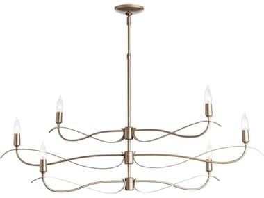Hubbardton Forge Willow 43" 6-Light Gold Tiered Island Pendant HBF136350