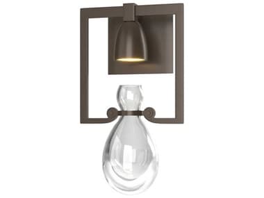 Hubbardton Forge Apothecary 14" Tall 1-Light Bronze Glass Wall Sconce HBF203300