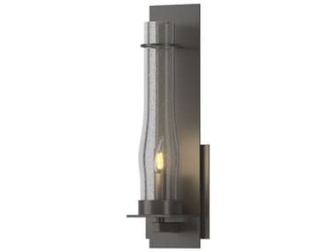 Hubbardton Forge New Town 17" Tall 1-Light Black Glass Wall Sconce HBF204255