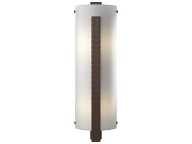 Hubbardton Forge Vertical 23" Tall 2-Light Black Glass Wall Sconce HBF206730