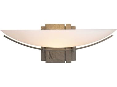 Hubbardton Forge Impressions 5" Tall 1-Light Bronze Glass Wall Sconce HBF207370