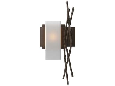 Hubbardton Forge Brindille 18" Tall 1-Light Steel Glass Wall Sconce HBF207670L