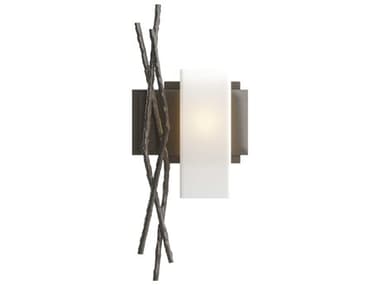Hubbardton Forge Brindille 18" Tall 1-Light Steel Glass Wall Sconce HBF207670R