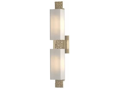 Hubbardton Forge Oceanus 4" Tall 2-Light Silver Glass Wall Sconce HBF207695