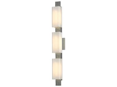 Hubbardton Forge Oceanus 4" Tall 3-Light Silver Glass Wall Sconce HBF207697