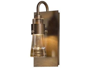 Hubbardton Forge Erlenmeyer 9" Tall 1-Light Bronze Glass Wall Sconce HBF207720