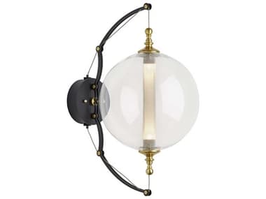 Hubbardton Forge Otto 21" Tall 2-Light Brass With Black Glass Wall Sconce HBF207903SKT31YT0517