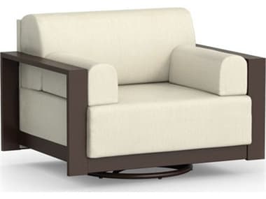 Homecrest Grace Cushion Aluminum Swivel Lounge Chair with Arm Pillows HC10981