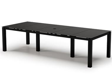 Homecrest Mode Aluminum 110''W x 44''D Rectangular Dining Table with Umbrella Hole HC1344110DWH