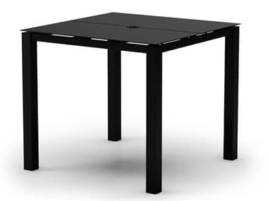Homecrest Mode Aluminum 44'' Square Bar Table with Umbrella Hole HC134444BRWH